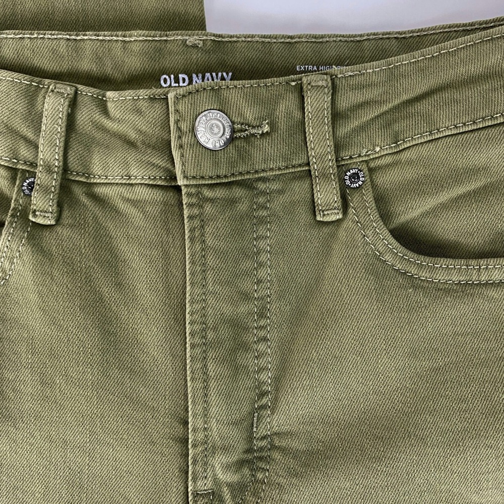 NWT Extra High Rise Wide Leg‎ Sailor Jeans 4 Olive Green Retro 70s Chic Minimal - Picture 9 of 10